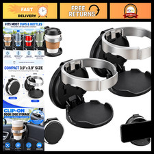 2pcs Foldable Car Door Cup Holder - Clip-on Drink Holder For Coffee Beverages