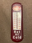 Vintage Original Dr PEPPER Thermometer HOT OR COLD Soda Sign Tin Great Condition