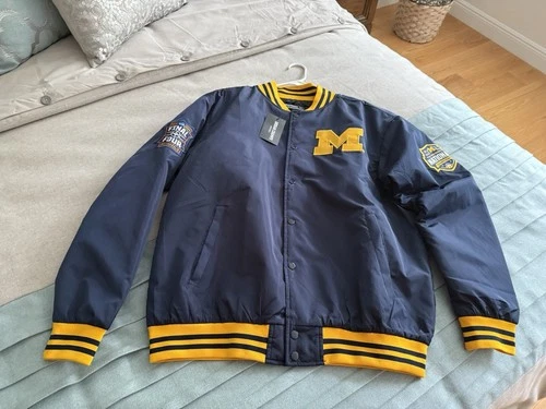 New NIL 2026 Mens Michigan Navy Championship Basketball Bomber Jacket  Size XL - product listing photo