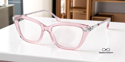 SWAROVSKI SK2011 3001 Transparent Pink Demo Lens 55 mm Women's Eyeglasses