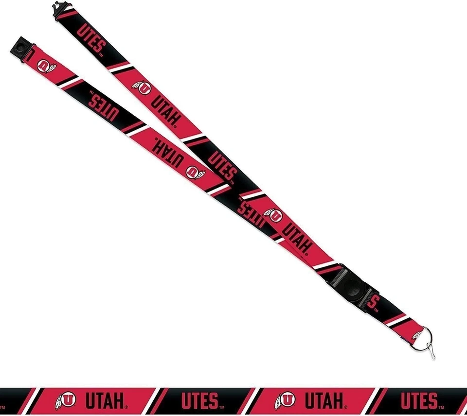 University of Utah Utes Lanyard Keychain Double Sided 18 Inch Button Clip... - Image 2 of 4