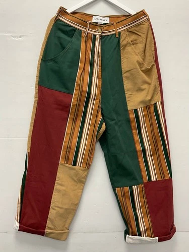L.F. Markey-Trousers-Mixed Material Patchwork-Multicoloured-UK14/US10
