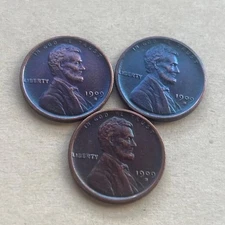 Lot of 3 1909 S vdb Lincoln Wheat Cent Penny Rare Sought As shown in the figur