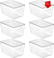 6-Piece Clear Stackable Storage Container Set with Lids 