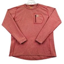 Carhartt Shirt Men Sz 2XL Tall Red Base Layer Crew Neck Workwear MBL110T FB