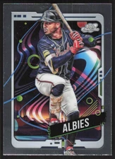 Ozzie Albies 2024 Topps Chrome Cosmic 166 Atlanta Braves Baseball Card