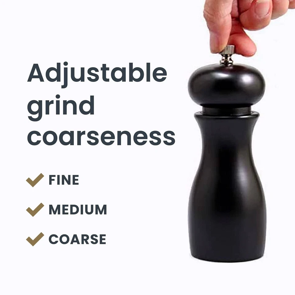 Olde Thompson Juego de 6 molinillos de pimienta de madera para café y salero Foto 2 de 4