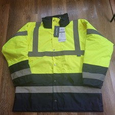 Portwest gelbe Warnschutzjacke Schutzausrüstung XL Arbeitskleidung Bauarbeiter Baustelle 