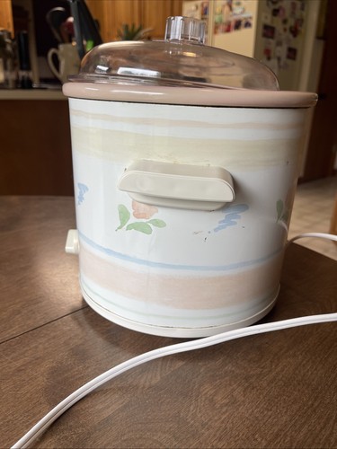 VTG Rival 3.5 Qt Crock Pot Slow Cooker Model 3100/2 Floral - TESTED & WORKS - Picture 4 of 8