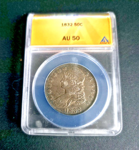 1832 Capped Bust Half Dollar, ANACS AU-50 ￼