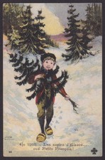 FRANCE 1915, Postcard,  Alsatian Christmas trees , New Year, Propaganda, Used