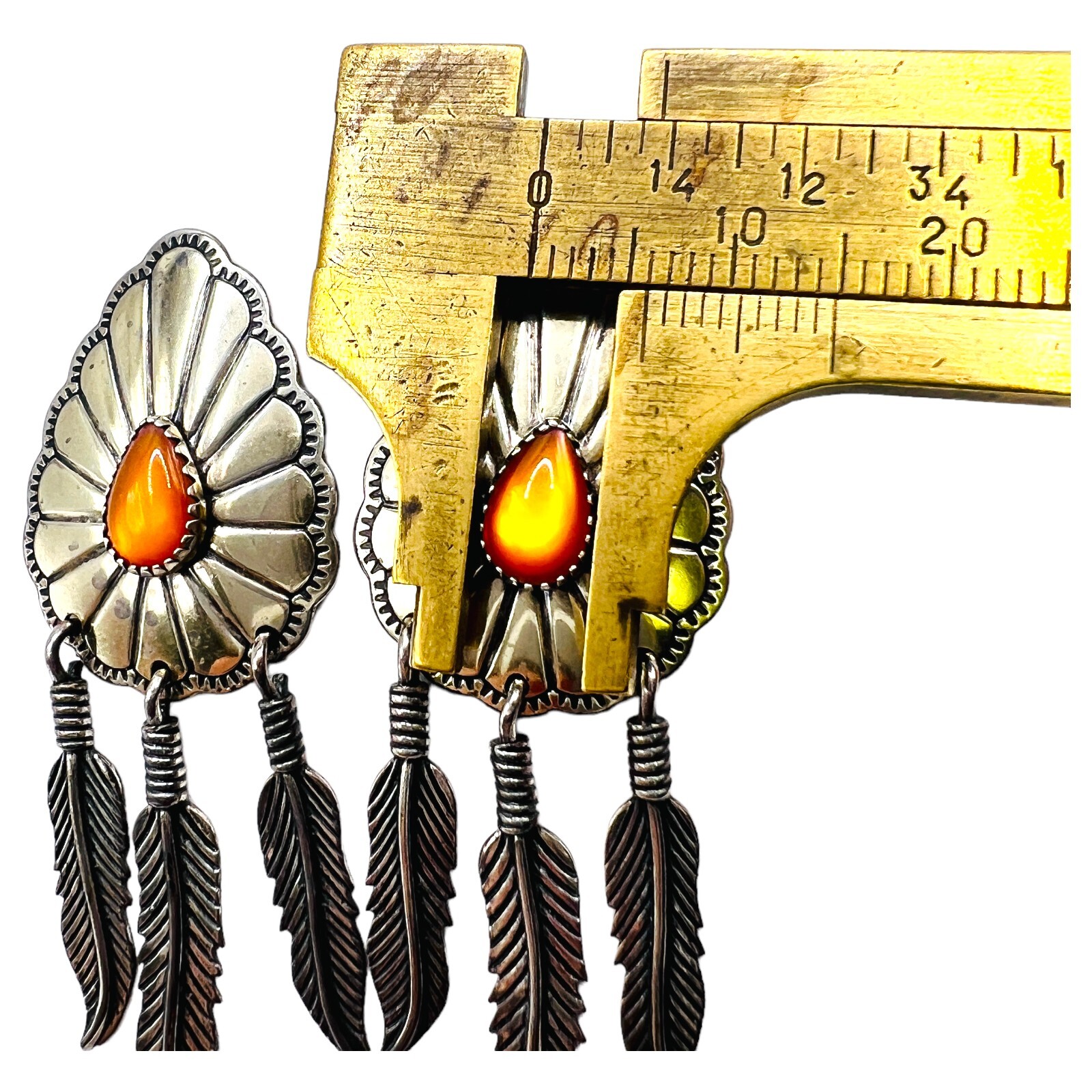 Sterling Silver Arrow Feather Dangle Earrings Sou… - image 5