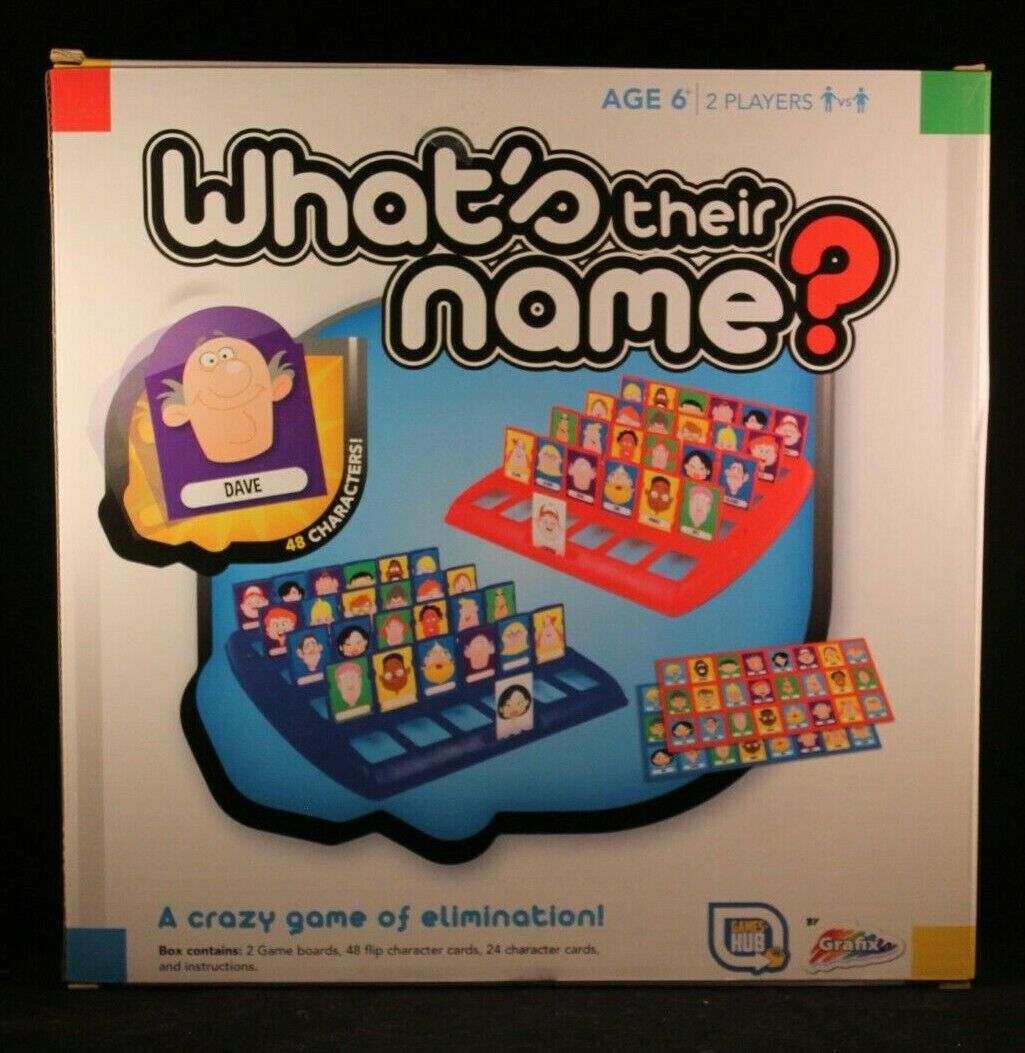 What's Their Name? - by Game Hub - 2 Game Boards - Age 6 - 2 Players for  sale online