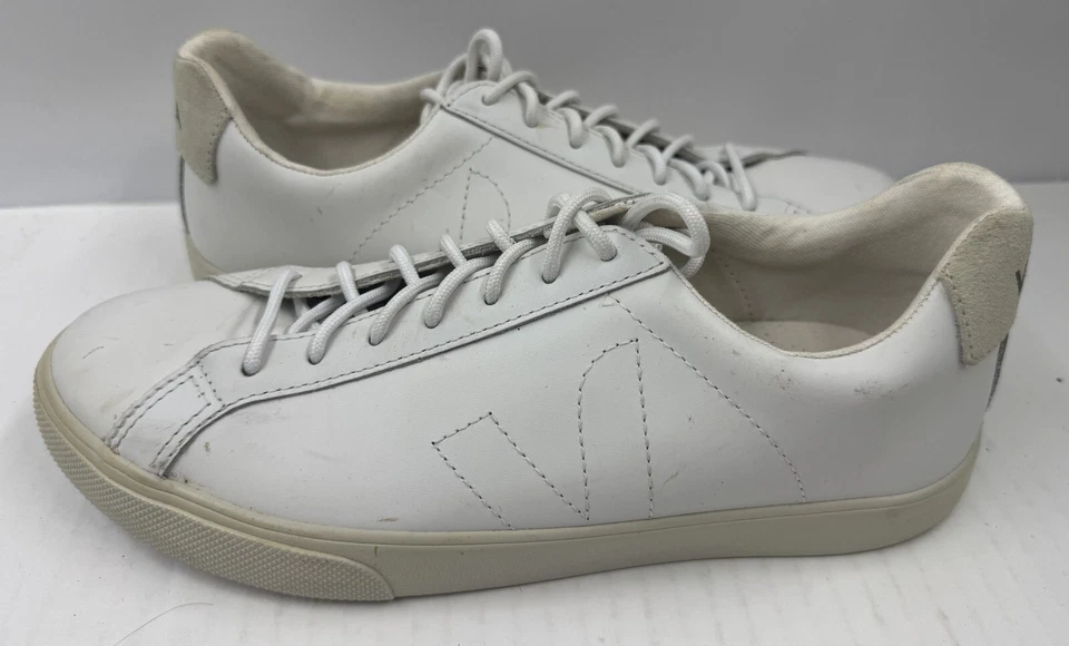 Zapatillas deportivas informales con cordones Veja Esplar para mujer talla 8 de cuero blanco Foto 2 de 4