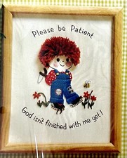 VTG 1980 Embroidery Kit Creative Circle 527 PATIENCE BOY Overalls NEW Sealed