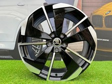 4 x 19 Inch 5x112 VRS Style Black Polished Wheels: Fits For Skoda Fabia Superb