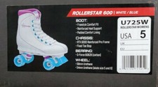 Roller Derby Roller Star 600 Women's Roller Skates White/Purple/Blue, 5