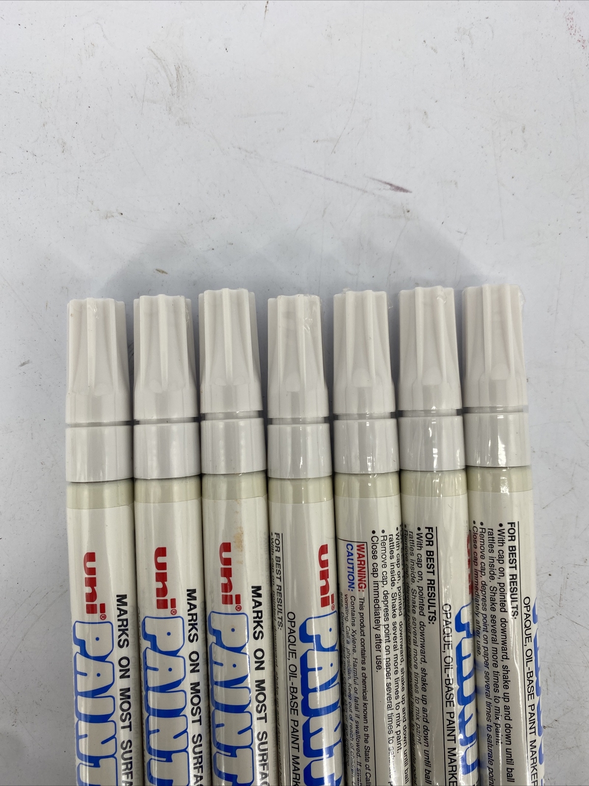 lot-of-7-uni-paint-63613-px-20-oil-based-paint-marker-medium-line-white