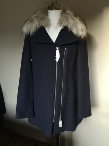 S.OLIVER Black Label Wollmantel deep Blue mit Fellkragen Wolljacke Gr.34 NEU - Bild 12 von 12