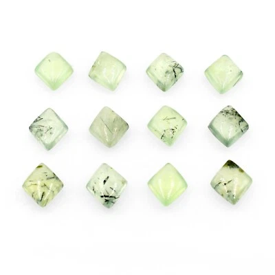 Natürliches Grün Prehnit Glatt Perlen Edelstein Briolette 10X12mm Rautenform Lot - Bild 1 von 4