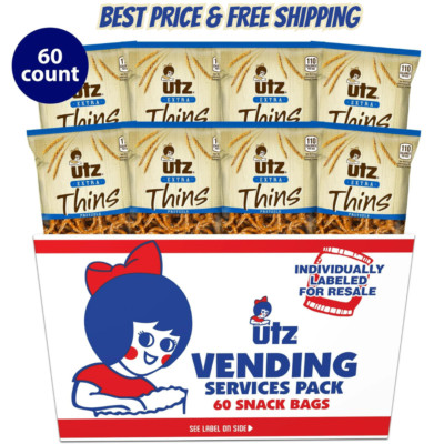 Utz Extra Thin Pretzels, Multipack, Pretzels, 1 oz, 60 Count