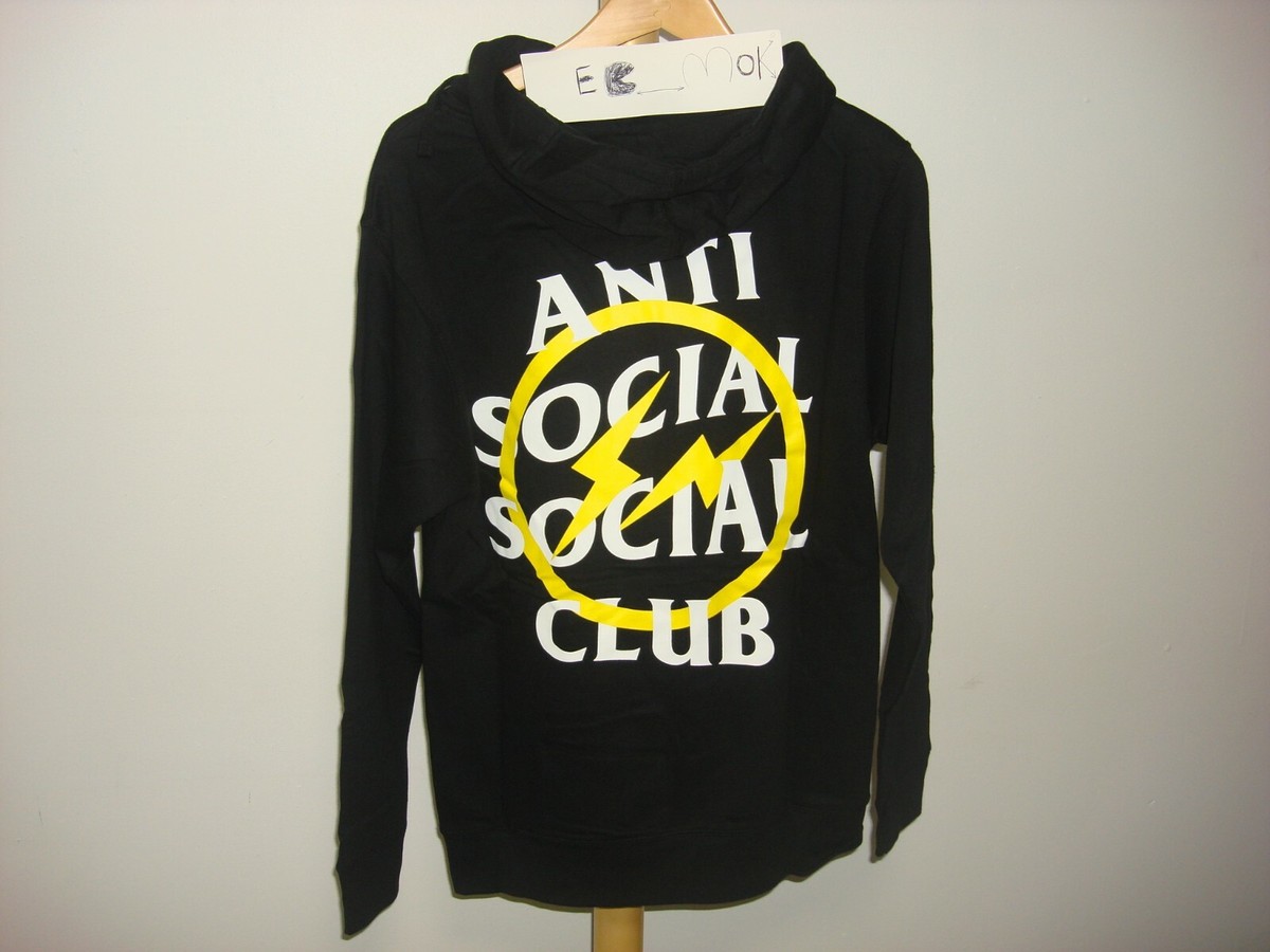 2019 AntiSocial Social Club x Fragment Design Bolt Hoody Yellow