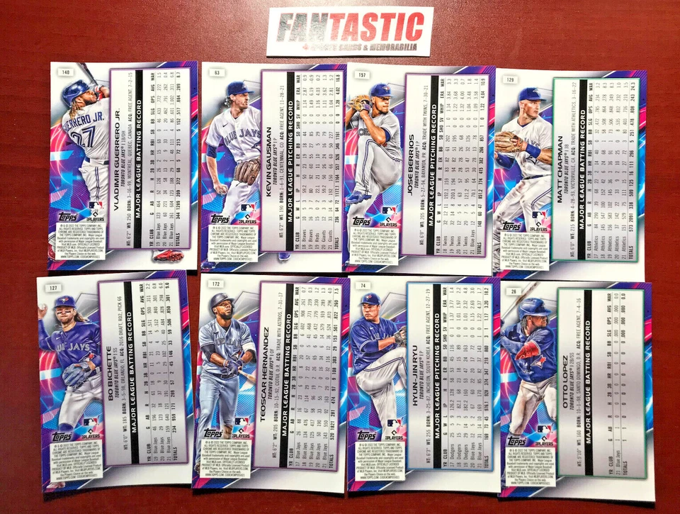 2022 Topps Chrome Cosmic TORONTO BLUE JAYS Base Card YOU PICK - Image 2 of 2