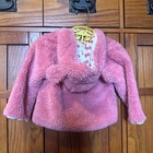 Adorable Pumpkin Patch Furry Hooded Jacket With Ears In Tea Rose 0-3 Months NWT  — photo 5