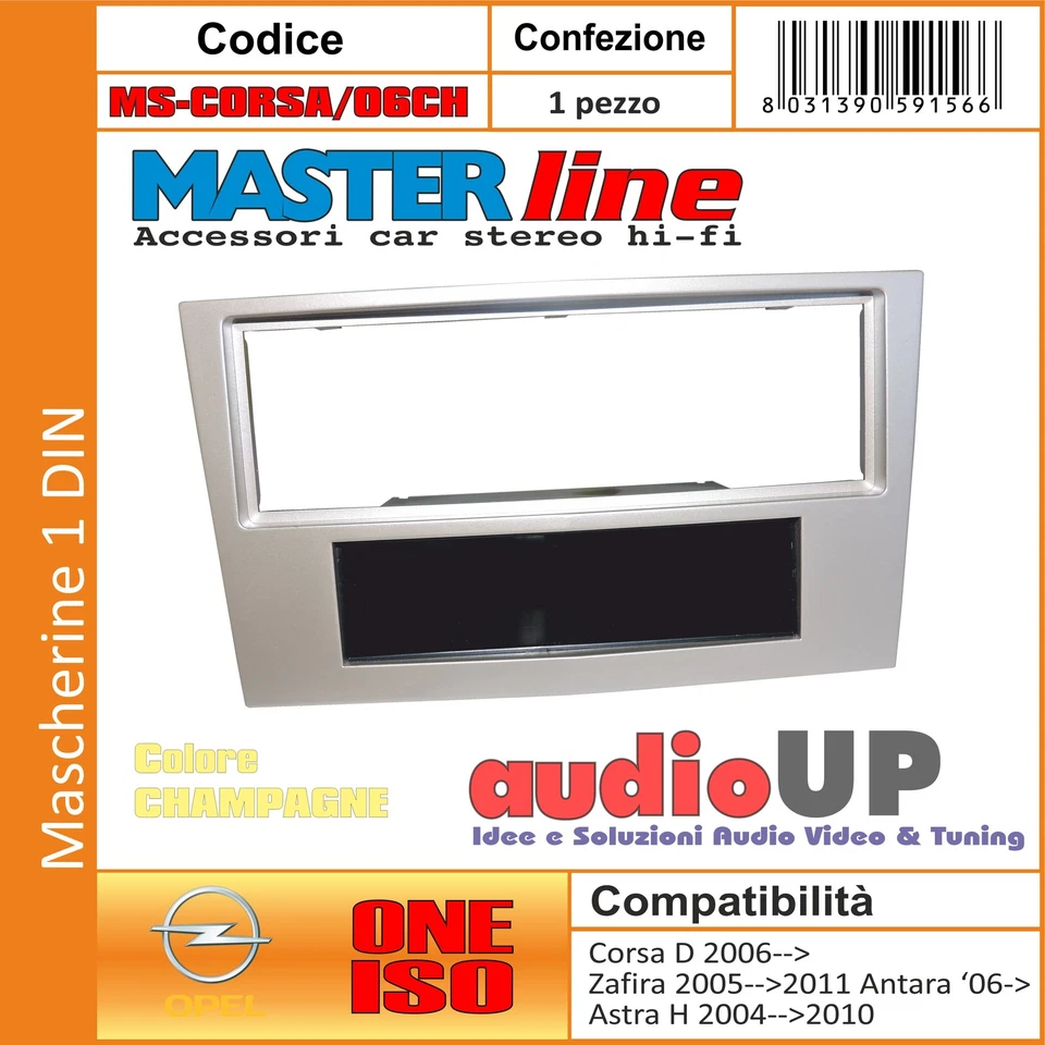 Mascherina Autoradio 1 DIN Pour Opel Astra H 2004-2010 - Adaptateur Champagne - Photo 1/1