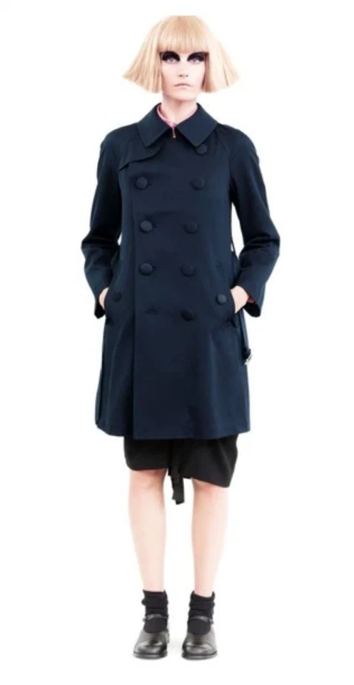 COMME DES GARCONS X H&M AW 2008  Navy Blue Wool AW  Trench Coat 40 UK14 NWT - Image 2 of 4