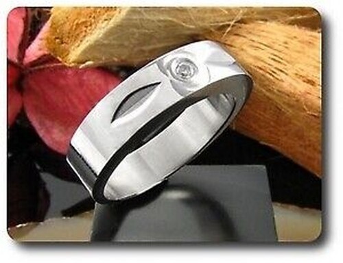 Anillo Hombre Acero + 1x3MM Diamante Zirconia - 第 2/4 張圖片