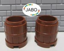 (A12/11/7) LEGO 2x 2489 Container Barrel 2x2x2 Reddish Brown 3828 7020 70736 79007 7036