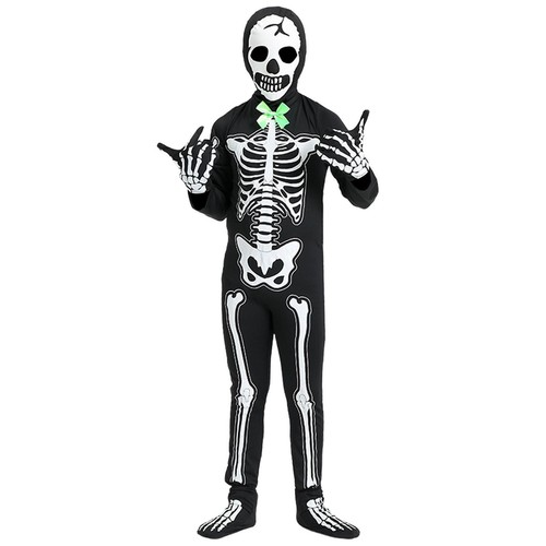 Kit Halloween 2 Gants Squelette + 2 Masques Crâne – Costume Effrayant Adulte Soirée Carnaval
