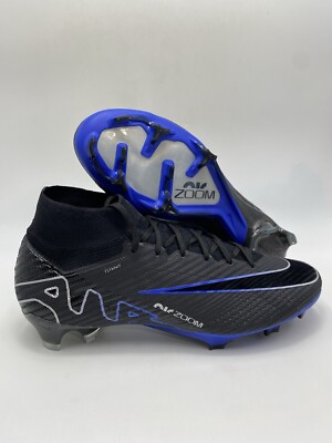 Nike Zoom Superfly 9 Elite FG Black Chrome Blue Shoes (DJ4977 040) Men's Sz 8
