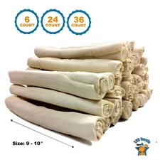 Rawhide Retriever Roll 9-10" -100% Natural Beef-Hide Rolls for dogs - 123 Treats