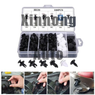 For Ford Fixing Fastener Kit Bumper Fender Liner Push Retainer Clips 100XUS
