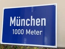 Munich Munchen  Autobahn road sign German European Porsche BMW Mercedes Audi vw