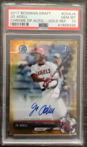 2017 bowman chrome auto jo adell gold refractor psa 10