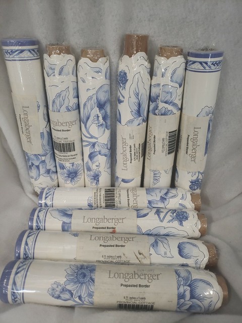 Longaberger Wallpaper Border Provincial Cottage Blue Floral