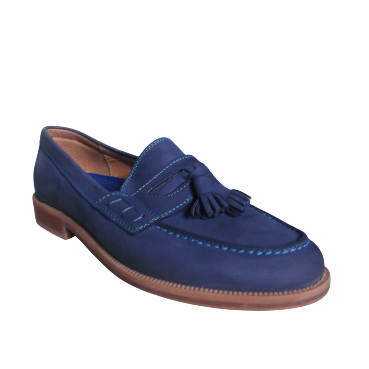 Russell Bromley KEEBLE Blue Leather Tassel College Loafer Size EU 41 UK