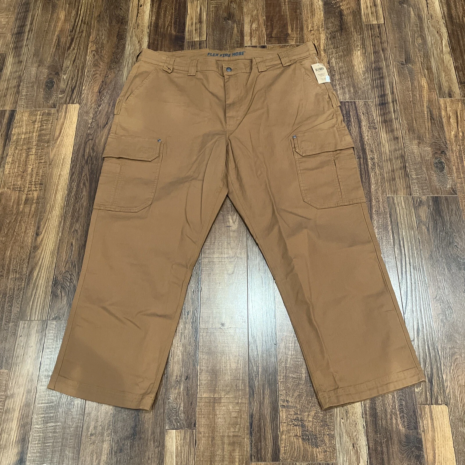 Duluth Flex Fire Hose Relaxed Fit Cargo Work Pants 46 x 30 brown 45507 NWT !!