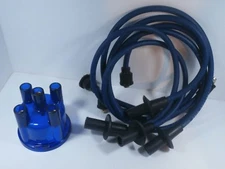 BLUE IGNITION WIRES & DISTRIBUTOR CAP SET VOLKSWAGEN T1 BUG SUPER BEETLE 1946-79