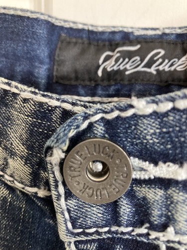 True Luck Jeans Men's Classic Stretch Straight Fit Jeans Size W36/L32 - Picture 3 of 7