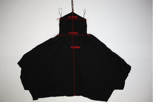 Old Navy Fit And Flare Crinkled Halter Smocked Midi Dress Black Womens M - Picture 4 of 9