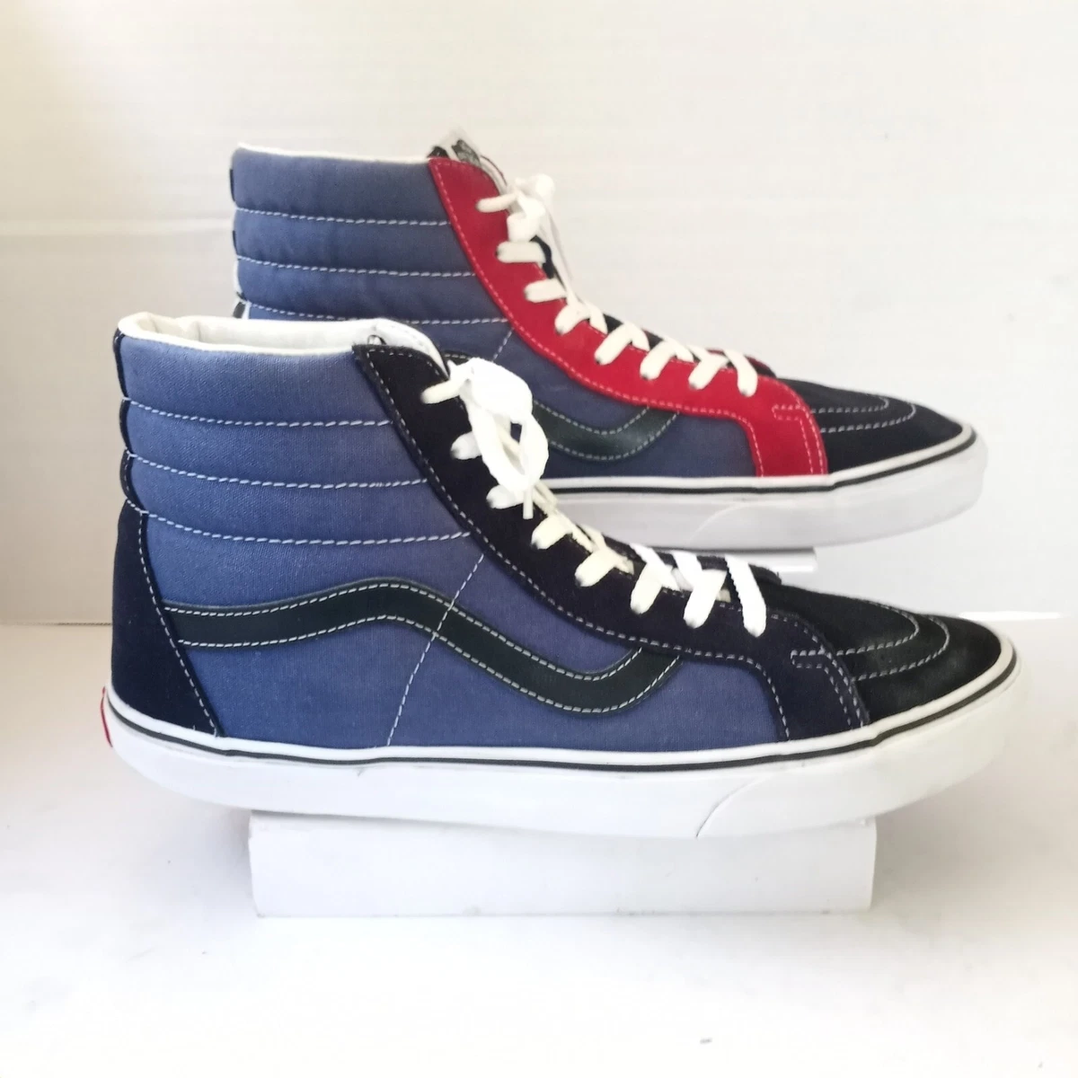 Vans sk8 hi red blue sale