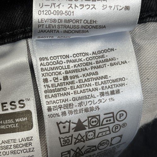 Pantalones Levis Jeans Hombres 31x32 Negros Denim 511 Calce Ajustado Recto Elastizados Envejecidos - Imagen 8 de 8