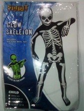 CHILD YOUTH BOY GIRL SKULL SKELETON GLOW-IN-THE-DARK HALLOWEEN COSTUME L