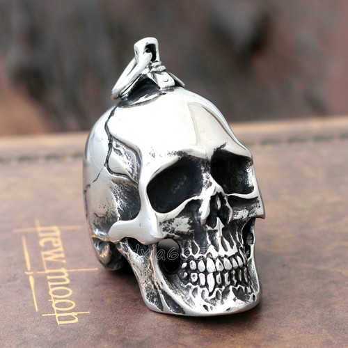 Men Large Heavy Vintage Silver Skull 