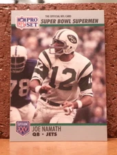 FOOTBALL CARD FRESH FROM BOX PRO SET SUPER BOWL SUPERMEN JOE NAMATH JETS