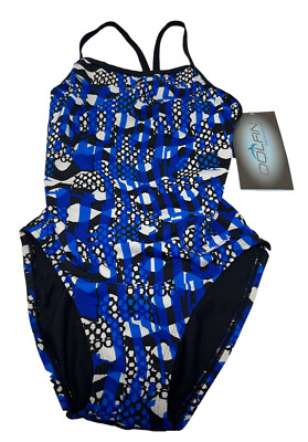 DOLFIN LADIES SIZE 28 RELIANCE BLUE TRAINING SWIMSUIT NEW NWT TAGS WHITE